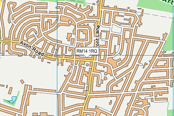 RM14 1RQ map - OS VectorMap District (Ordnance Survey)