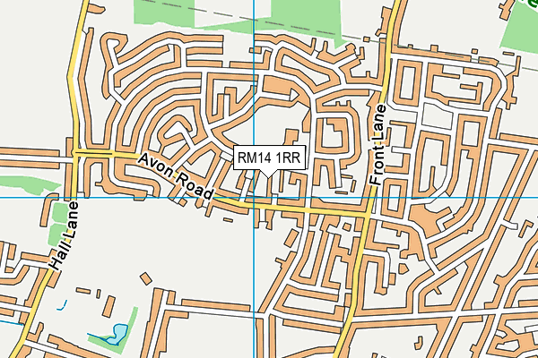 RM14 1RR map - OS VectorMap District (Ordnance Survey)
