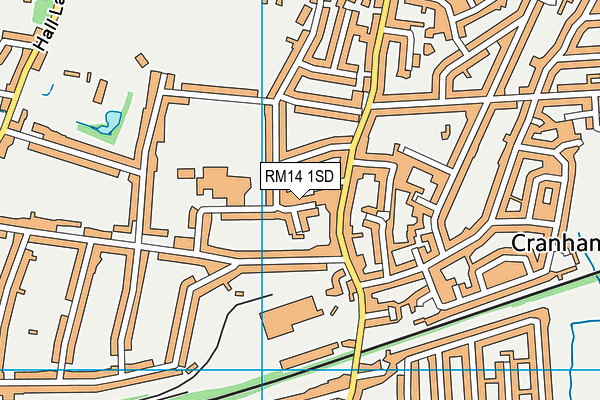 RM14 1SD map - OS VectorMap District (Ordnance Survey)