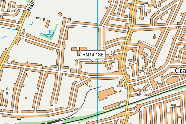 RM14 1SE map - OS VectorMap District (Ordnance Survey)