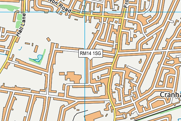 RM14 1SG map - OS VectorMap District (Ordnance Survey)