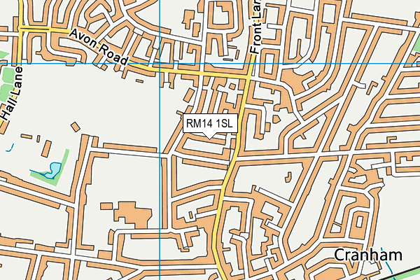 RM14 1SL map - OS VectorMap District (Ordnance Survey)