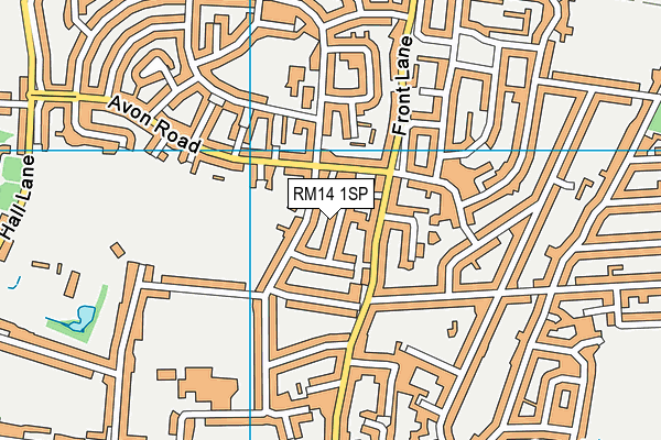 RM14 1SP map - OS VectorMap District (Ordnance Survey)