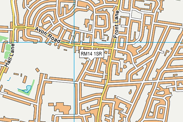 RM14 1SR map - OS VectorMap District (Ordnance Survey)