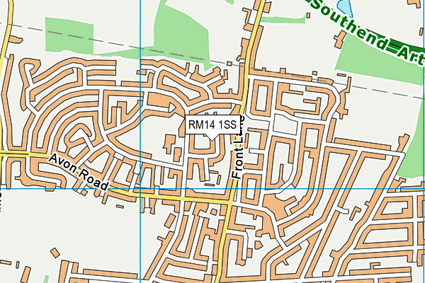 RM14 1SS map - OS VectorMap District (Ordnance Survey)