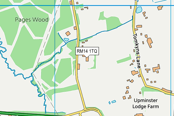 RM14 1TQ map - OS VectorMap District (Ordnance Survey)