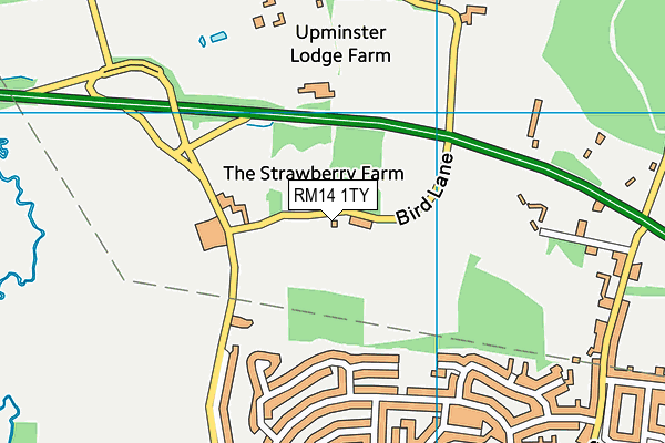 RM14 1TY map - OS VectorMap District (Ordnance Survey)