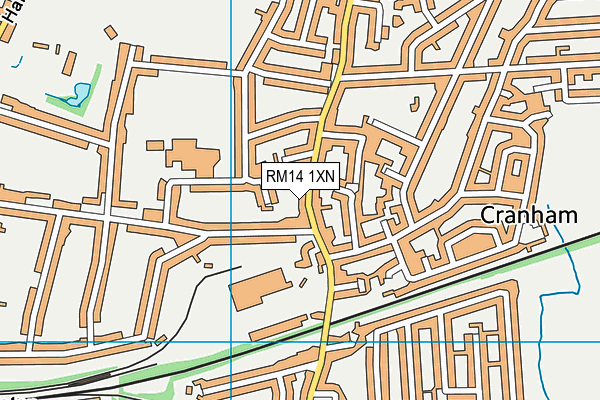 RM14 1XN map - OS VectorMap District (Ordnance Survey)