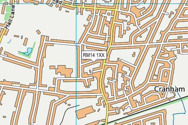 RM14 1XX map - OS VectorMap District (Ordnance Survey)