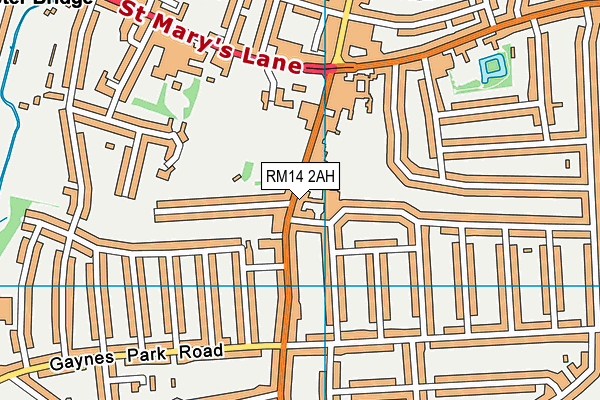 RM14 2AH map - OS VectorMap District (Ordnance Survey)