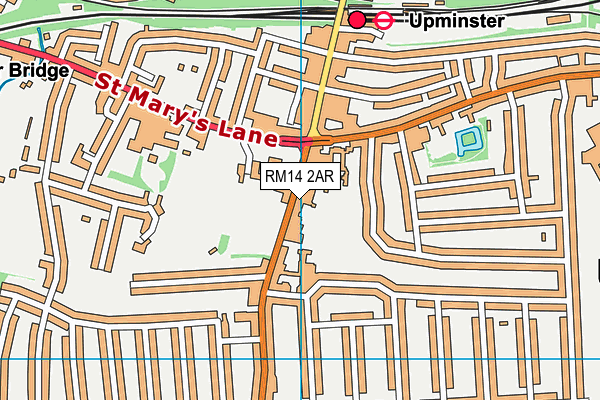 RM14 2AR map - OS VectorMap District (Ordnance Survey)