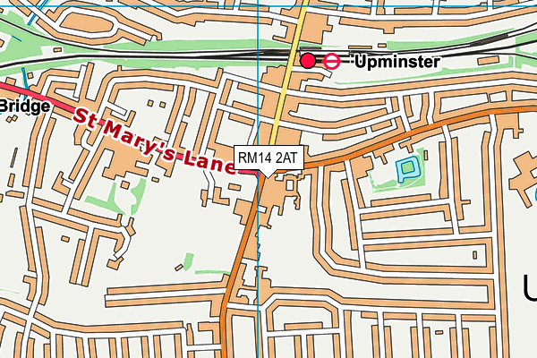 RM14 2AT map - OS VectorMap District (Ordnance Survey)