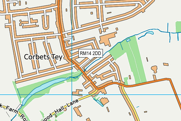 RM14 2DD map - OS VectorMap District (Ordnance Survey)