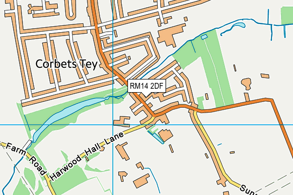 RM14 2DF map - OS VectorMap District (Ordnance Survey)