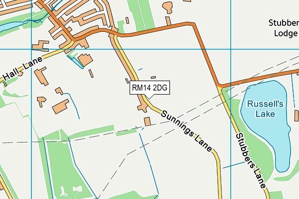 RM14 2DG map - OS VectorMap District (Ordnance Survey)