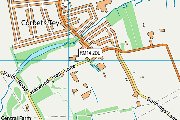 RM14 2DL map - OS VectorMap District (Ordnance Survey)