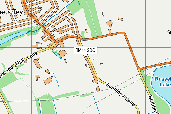 RM14 2DQ map - OS VectorMap District (Ordnance Survey)