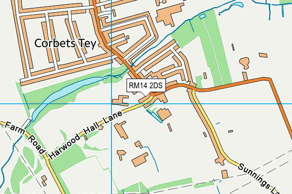 RM14 2DS map - OS VectorMap District (Ordnance Survey)