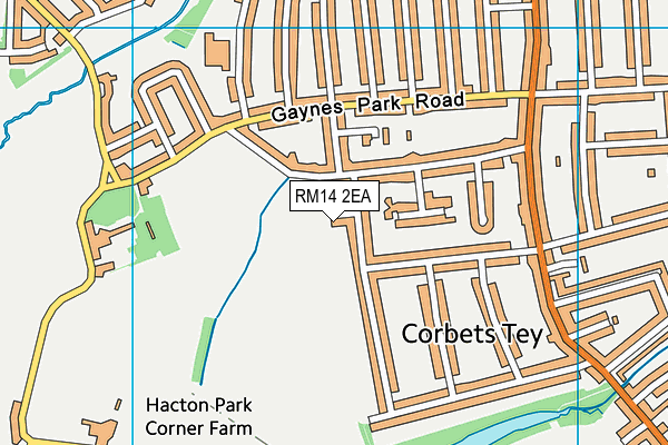 RM14 2EA map - OS VectorMap District (Ordnance Survey)