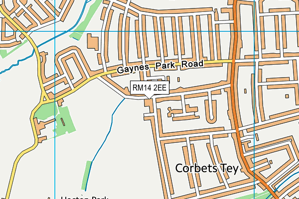 RM14 2EE map - OS VectorMap District (Ordnance Survey)