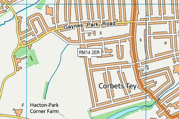 RM14 2ER map - OS VectorMap District (Ordnance Survey)