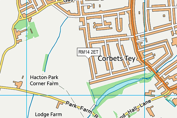 RM14 2ET map - OS VectorMap District (Ordnance Survey)