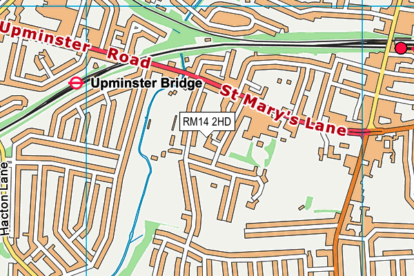 RM14 2HD map - OS VectorMap District (Ordnance Survey)