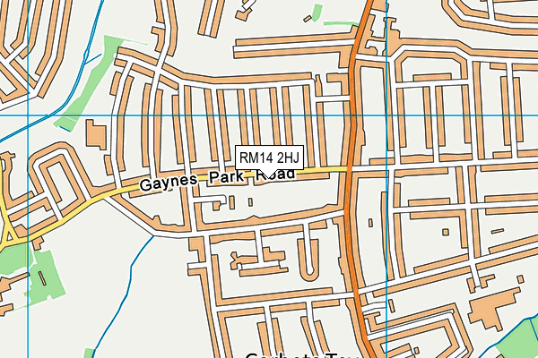 RM14 2HJ map - OS VectorMap District (Ordnance Survey)