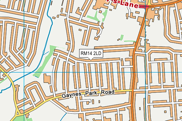 RM14 2LD map - OS VectorMap District (Ordnance Survey)