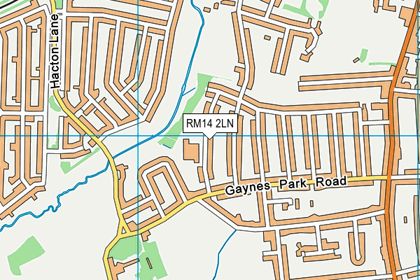 RM14 2LN map - OS VectorMap District (Ordnance Survey)