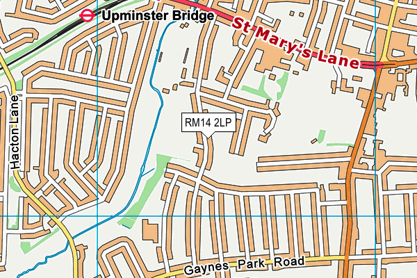 RM14 2LP map - OS VectorMap District (Ordnance Survey)