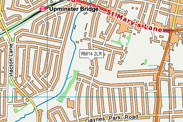 RM14 2LR map - OS VectorMap District (Ordnance Survey)