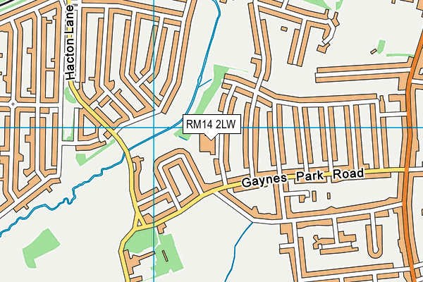 Branfil Primary School (Little Gaynes Lane Playing Field) map (RM14 2LW) - OS VectorMap District (Ordnance Survey)