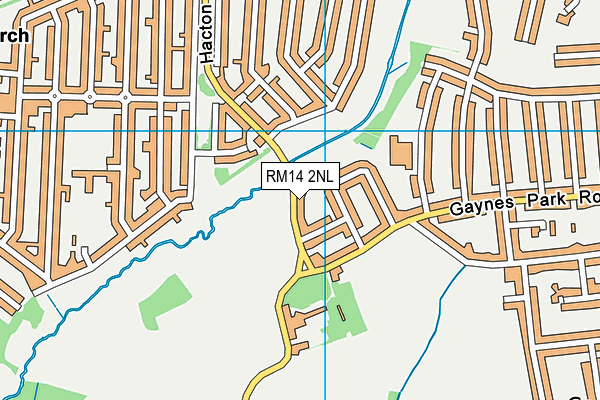 RM14 2NL map - OS VectorMap District (Ordnance Survey)