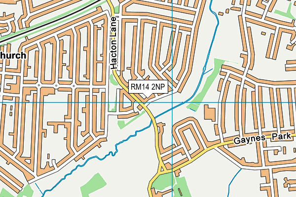 RM14 2NP map - OS VectorMap District (Ordnance Survey)