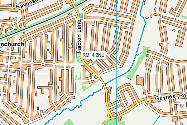 RM14 2NU map - OS VectorMap District (Ordnance Survey)