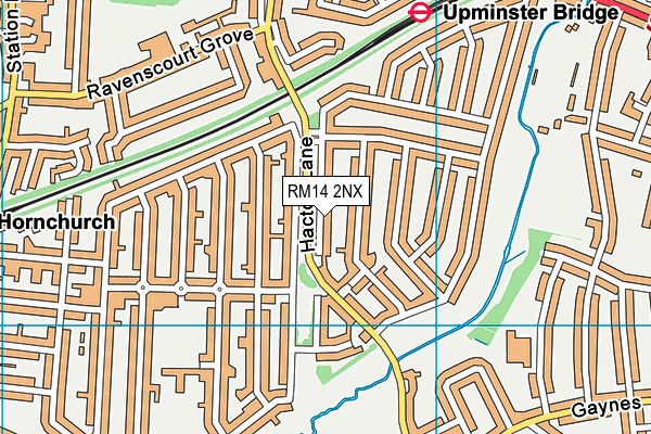 RM14 2NX map - OS VectorMap District (Ordnance Survey)