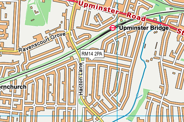 RM14 2PA map - OS VectorMap District (Ordnance Survey)