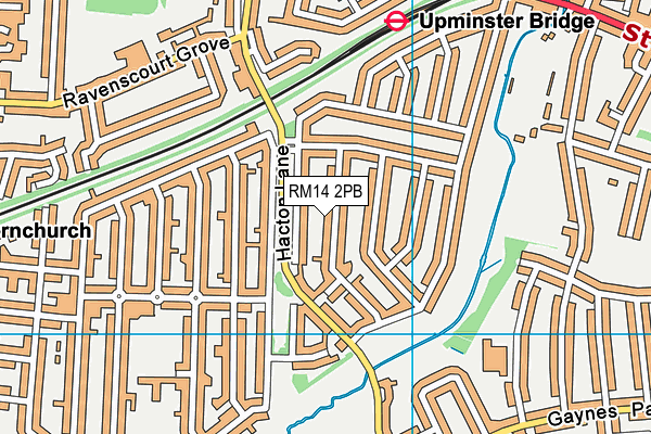 RM14 2PB map - OS VectorMap District (Ordnance Survey)