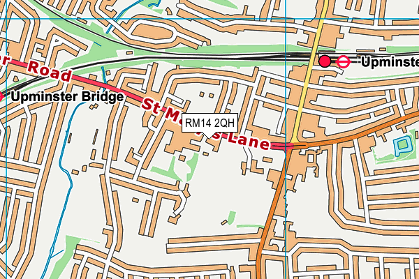 RM14 2QH map - OS VectorMap District (Ordnance Survey)