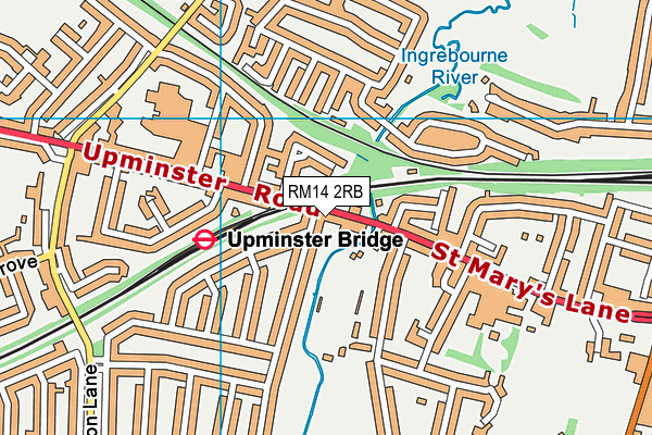 RM14 2RB map - OS VectorMap District (Ordnance Survey)