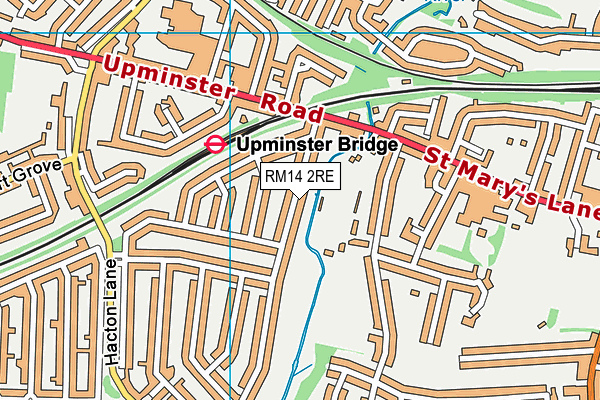 RM14 2RE map - OS VectorMap District (Ordnance Survey)