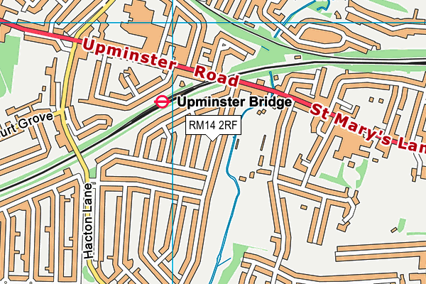 RM14 2RF map - OS VectorMap District (Ordnance Survey)