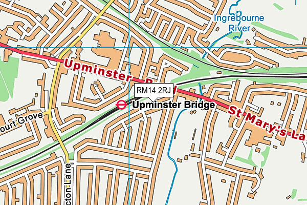 RM14 2RJ map - OS VectorMap District (Ordnance Survey)