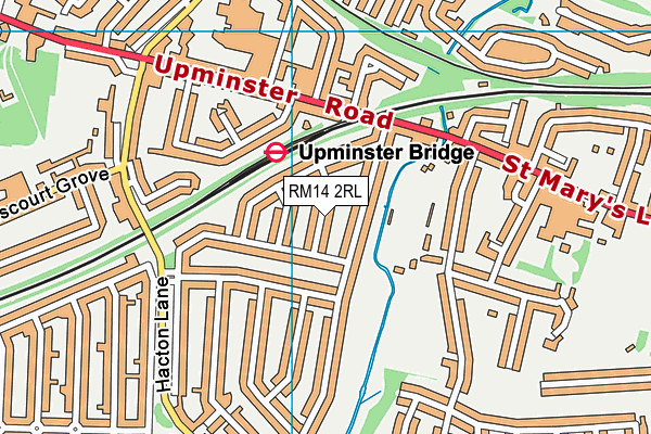 RM14 2RL map - OS VectorMap District (Ordnance Survey)