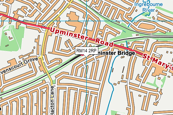 RM14 2RP map - OS VectorMap District (Ordnance Survey)