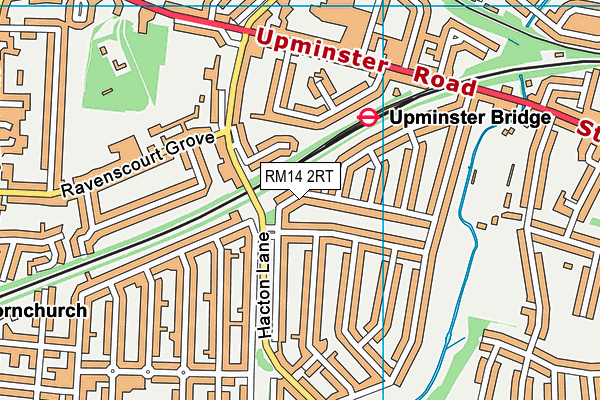 RM14 2RT map - OS VectorMap District (Ordnance Survey)