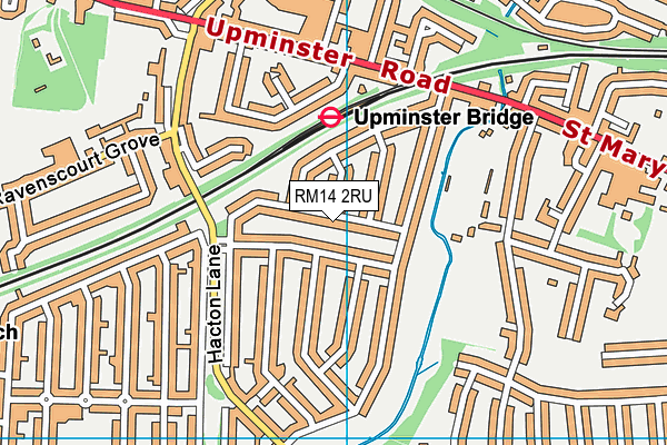 RM14 2RU map - OS VectorMap District (Ordnance Survey)