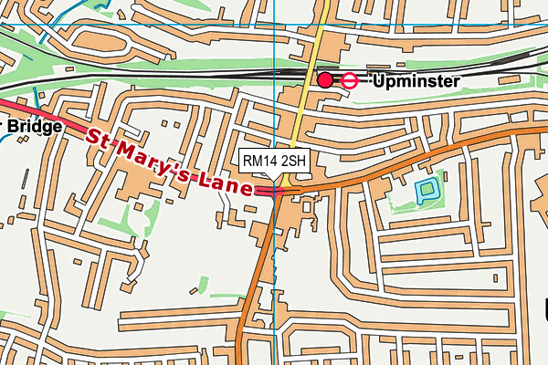 RM14 2SH map - OS VectorMap District (Ordnance Survey)