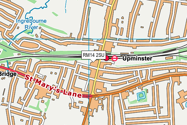 RM14 2SU map - OS VectorMap District (Ordnance Survey)